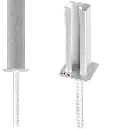 Stolpefod til Hegnsstolpe 60x40 mm Varmgalvaniseret Stål