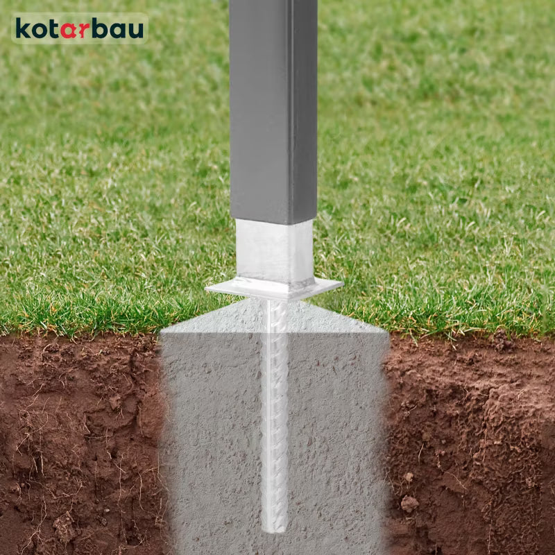 Stolpefod til Panelhegn 60x40 mm Galvaniseret 2 Stk.