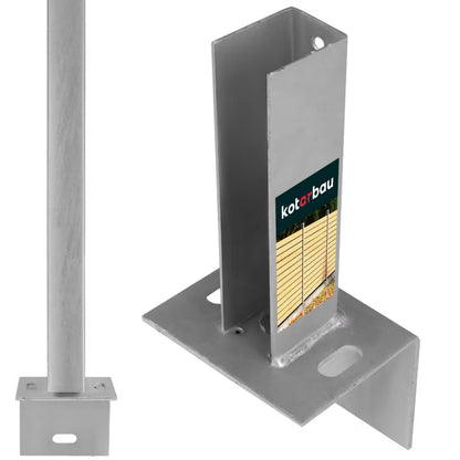 Stolpefod Vinkel til Hegn 60x40 mm Varmgalvaniseret