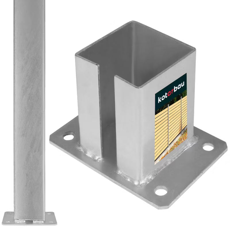 Stolpesko 100x100 mm Varmgalvaniseret Stål 5904994076711