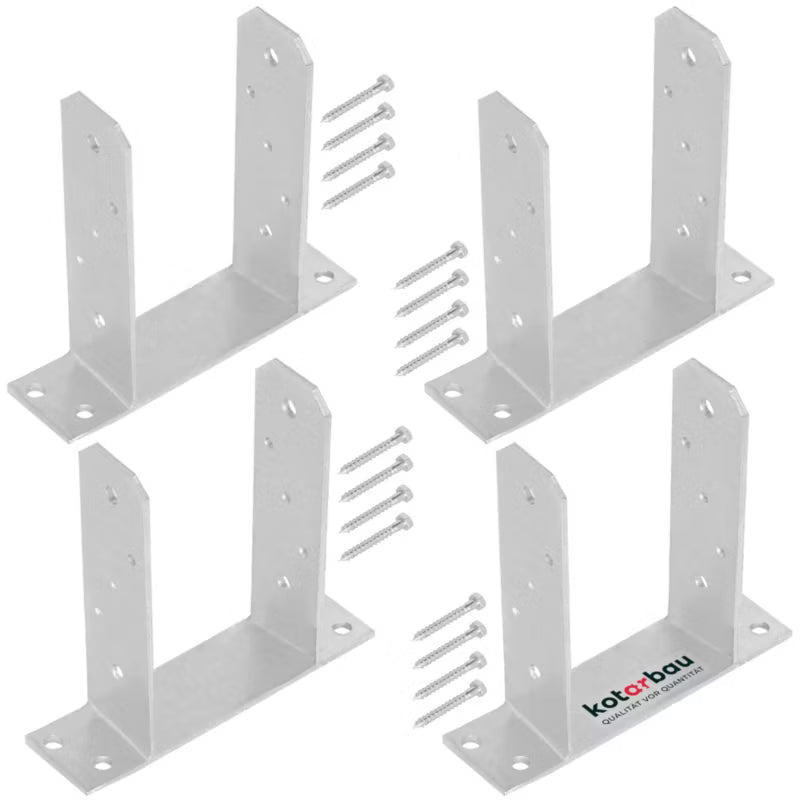 Stolpesko 120 mm Varmgalvaniseret Stål 4 Stk.