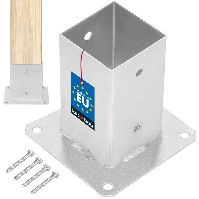 Stolpesko 80x80 mm Varmgalvaniseret Stål