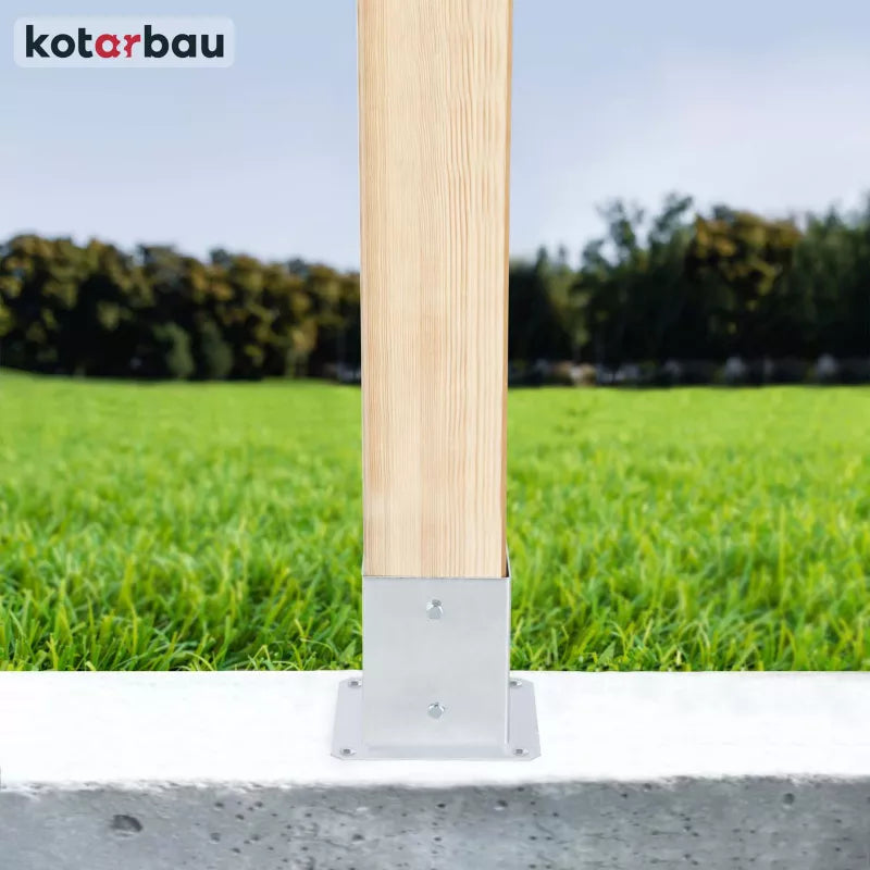 Stolpesko 90x90 mm Varmgalvaniseret Stål 2 Stk.