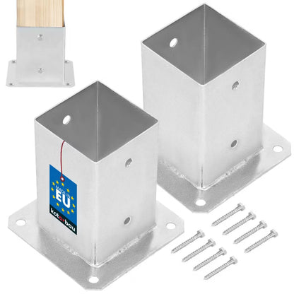 Stolpesko 90x90 mm Varmgalvaniseret Stål 2 Stk.