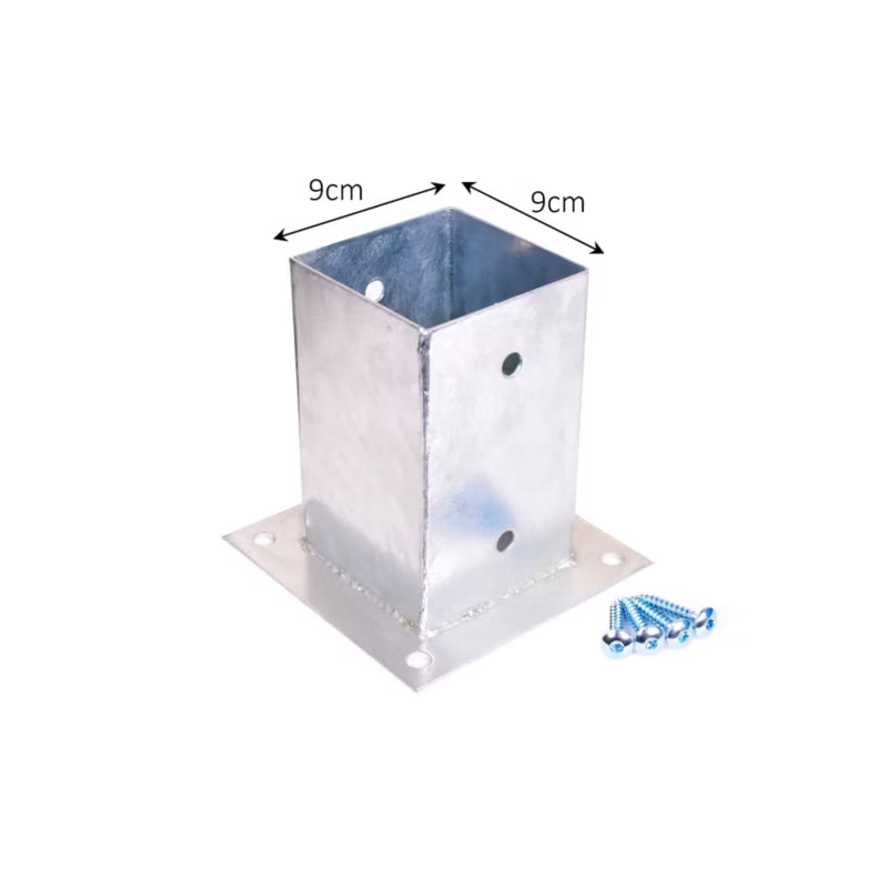 Stolpesko 90x90 mm Galvaniseret Stål