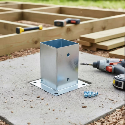 Stolpesko 90x90 mm Galvaniseret Stål