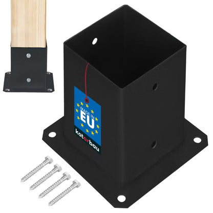 Stolpesko 90x90 mm Pulverlakeret Stål