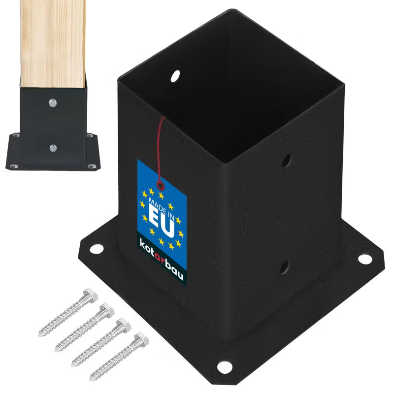 Stolpesko 90x90 mm Pulverlakeret Stål