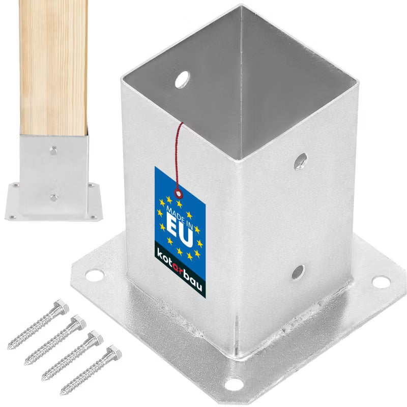 Stolpesko 90x90 mm Varmgalvaniseret Stål