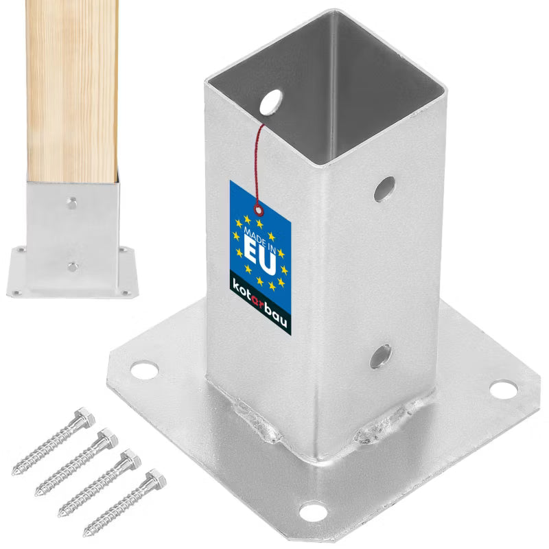 Stolpesko til Fastskruning 60x60 mm Varmgalvaniseret Stål