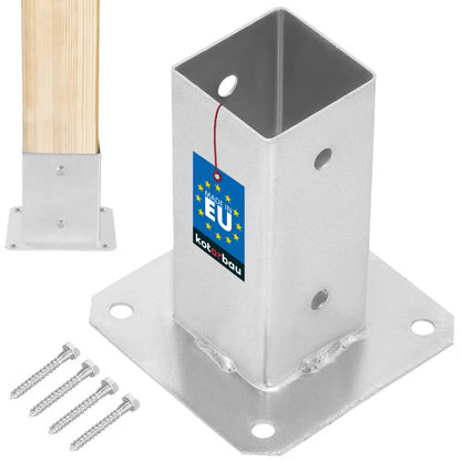 Stolpesko til Fastskruning 60x60 mm Varmgalvaniseret Stål
