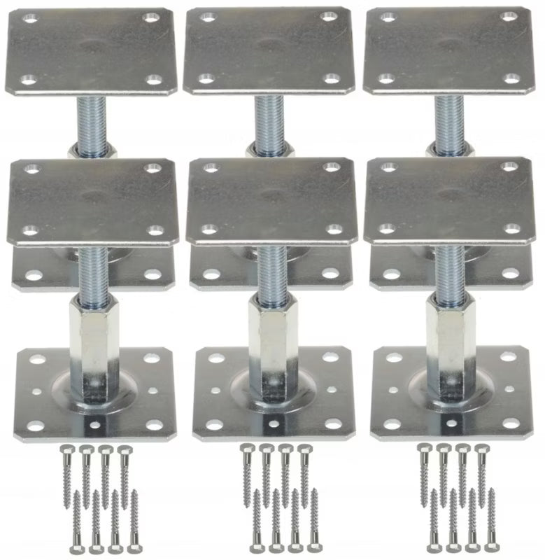 Stolpesko Justerbar PSRT 90-160 mm Galvaniseret 6 Stk.