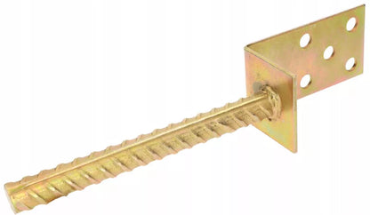 Stolpesko L-form med Kamstål 110x60 mm Galvaniseret Stål