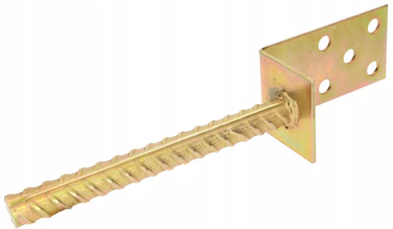 Stolpesko L-form med Kamstål 110x60 mm Galvaniseret Stål