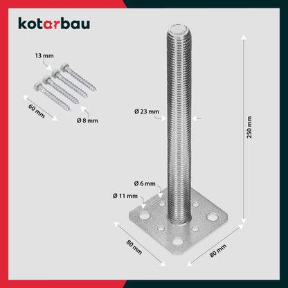 Stolpesko PSR-S 80x80 mm Galvaniseret Stål