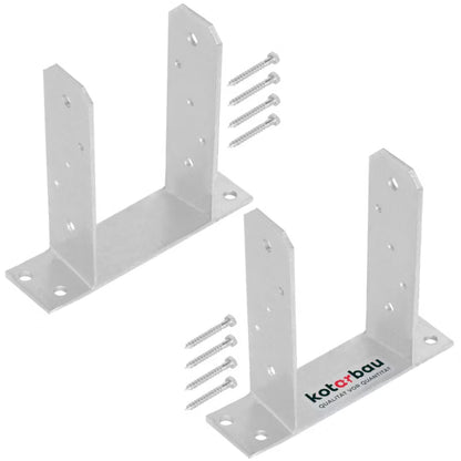 Stolpesko til Fastskruning 120 mm Galvaniseret Stål 2 Stk.