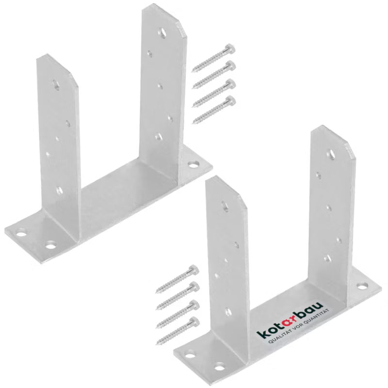 Stolpesko til Fastskruning 120 mm Galvaniseret Stål 2 Stk.
