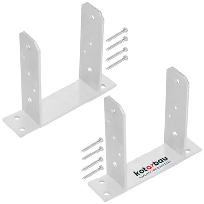 Stolpesko til Fastskruning 140 mm 2 Stk. Varmgalvaniseret