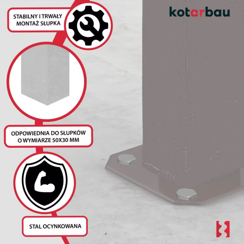 Stolpesko til Fastskruning 60x40 mm Brun 5904994085089