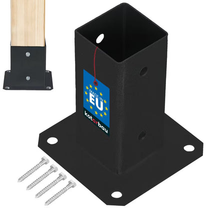 Stolpesko til Fastskruning 60x60 mm Pulverlakeret