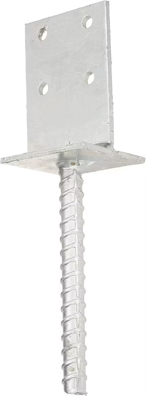 Stolpesko til Indstøbning 130x90 mm Galvaniseret Stål