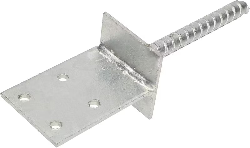 Stolpesko til Indstøbning 130x90 mm Galvaniseret Stål