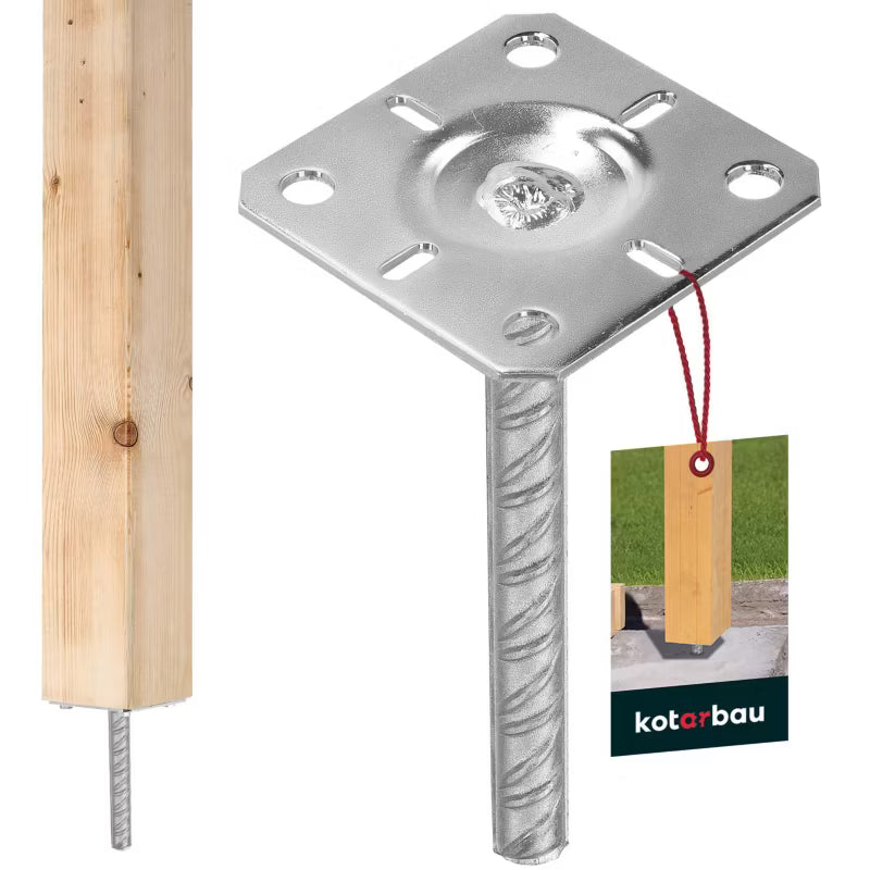 Stolpesko til Nedstøbning 100x100x200 mm Varmgalvaniseret