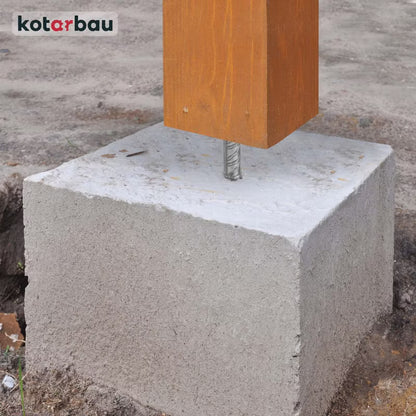 Stolpesko til Nedstøbning 130x130x200 mm Galvaniseret Stål 2 Stk