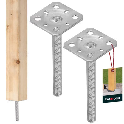 Stolpesko til Nedstøbning 80x80x200 mm Galvaniseret 2 Stk.