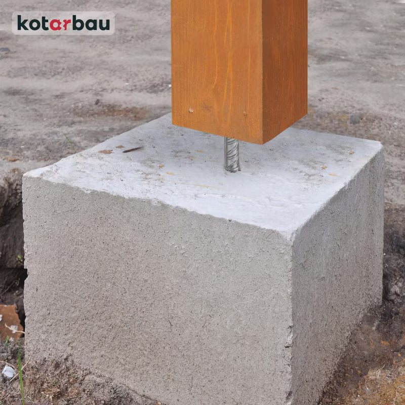 Stolpesko til Nedstøbning 80x80x200 mm Galvaniseret 2 Stk.