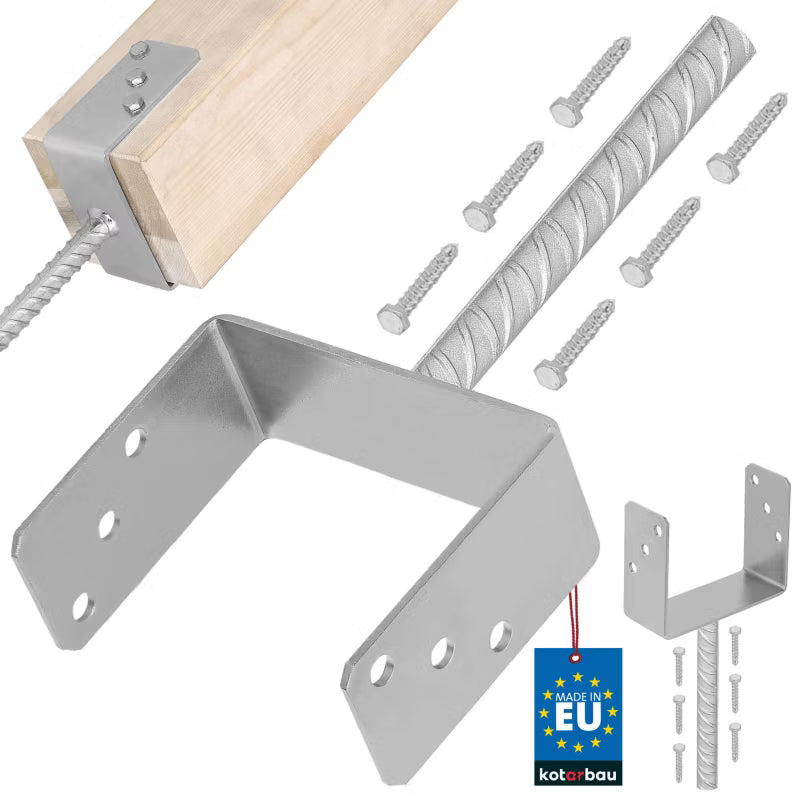 Stolpesko U-form 150 mm Galvaniseret Stål