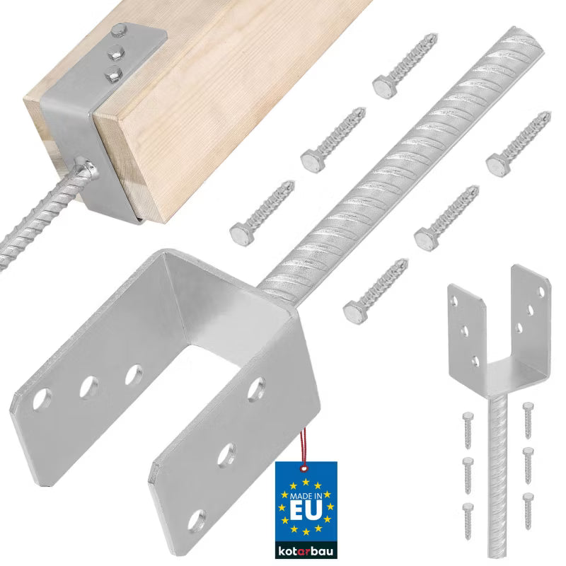Stolpesko U-Form 70 mm Varmgalvaniseret Stål