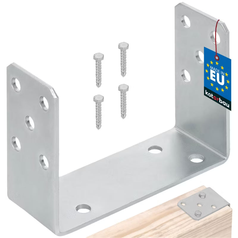 Stolpesko U-Form Skruefast 150 mm Galvaniseret Stål