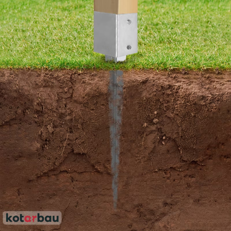 Stolpespyd 45x45x600 mm Varmgalvaniseret Stål 4 Stk.