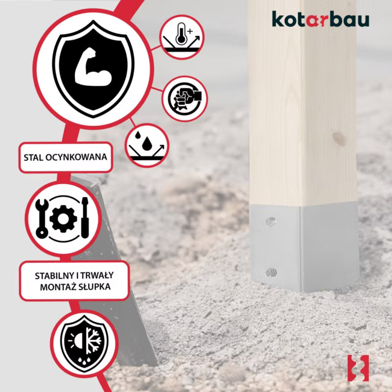 Stolpespyd 50x50x600 mm Stål 2 stk.