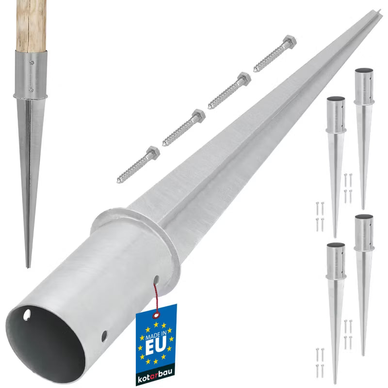 Stolpespyd 80 mm Galvaniseret Stål 4 Stk.