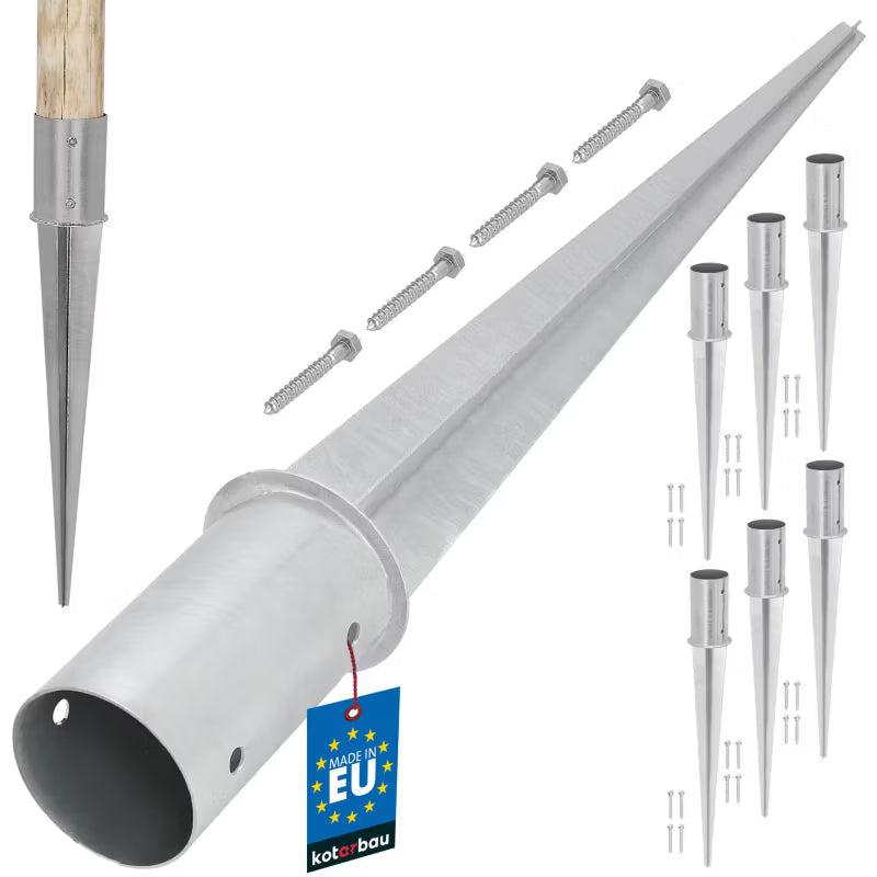 Stolpespyd 80 mm Galvaniseret Stål 6 Stk.