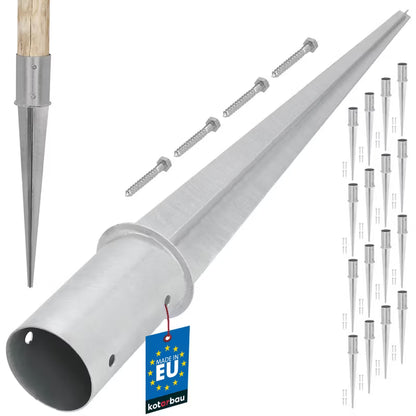 Stolpespyd 80 mm 75 cm Varmgalvaniseret Stål 16 Stk.