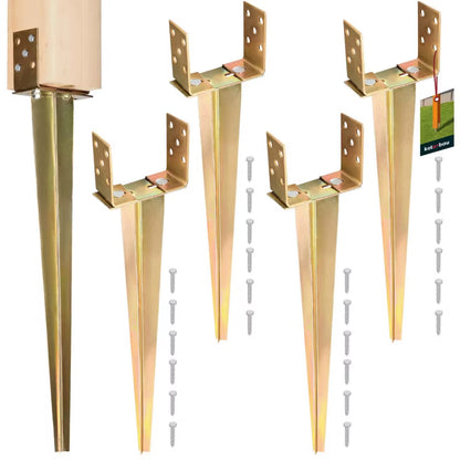 Stolpespyd Justerbar 0-160 mm 4 Stk. Guld