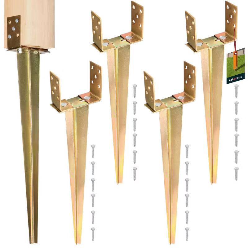 Stolpespyd Justerbar 0-160 mm 4 Stk. Guld