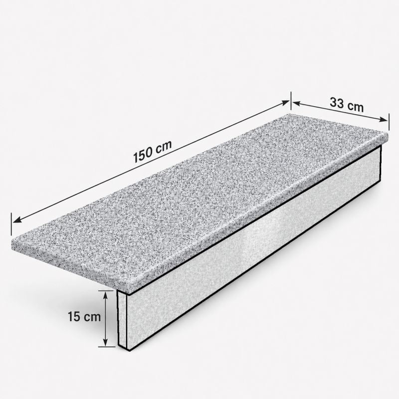 Granittrin G603 150x33x2 cm Flammed Grå