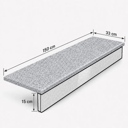 Granittrin G603 150x33x2 cm Flammed Grå