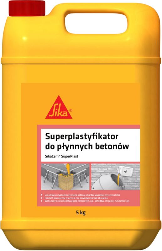 Superplastificerende middel til flydende beton Sika SikaCem SuperPlast, 5 kg