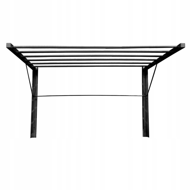 Vægmonteret Tørrestativ 80 cm Sort Metal 6 Rør