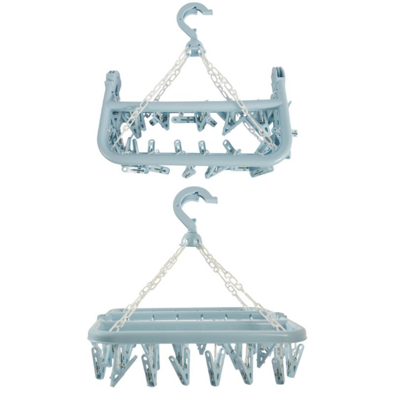 Tørrestativ med 32 Klemmer 32x32 cm Mørkegrøn Plast 5905923653423