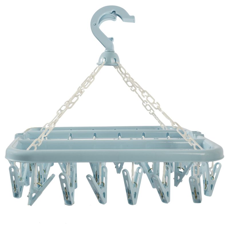 Tørrestativ med 32 Klemmer 32x32 cm Mørkegrøn Plast 5905923653423