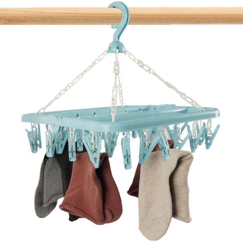 Tørrestativ med 32 Klemmer 32x32 cm Mørkegrøn Plast 5905923653423