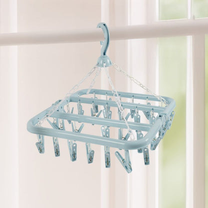 Tørrestativ med 32 Klemmer 32x32 cm Mørkegrøn Plast 5905923653423