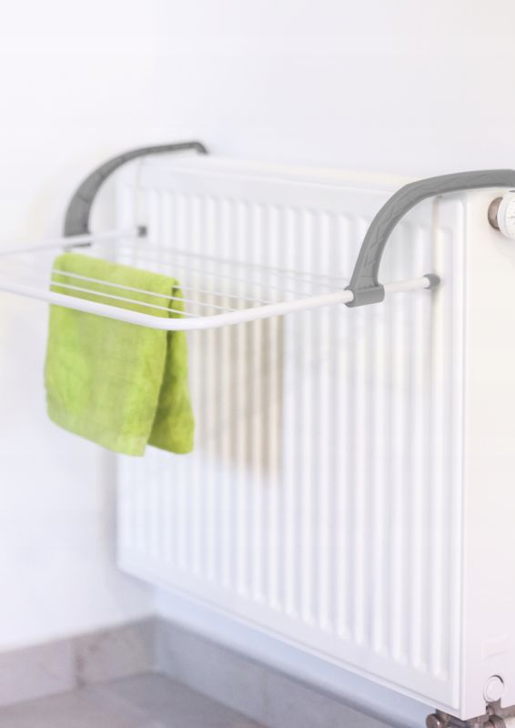 Sammenklappelig Tørrestativ til Balkon og Radiator Hvid 5 m Længde