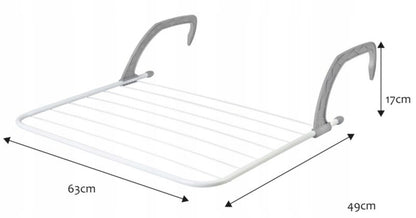 Sammenklappelig Tørrestativ til Balkon og Radiator Hvid 5 m Længde